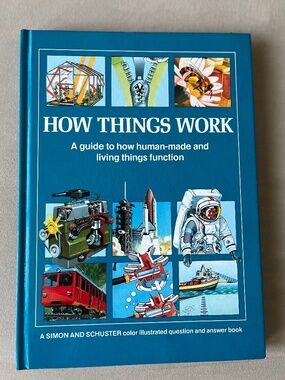 How Things Work Encyclopedia,Science Technology Retro Illustrated Book Hardcover